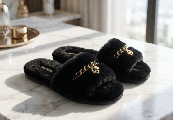 Michael Kors Fuzzy Fur Slippers
